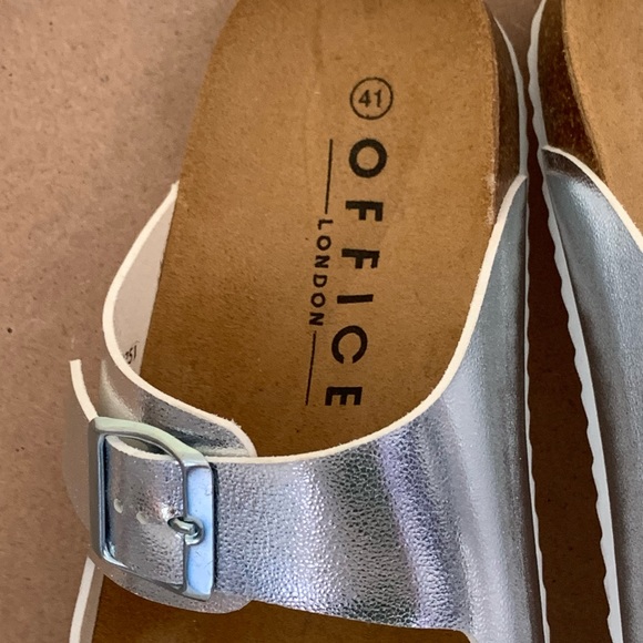 OFFICE Silver Double Buckle Sandals UK 8 EU 41 - Picture 9 of 14